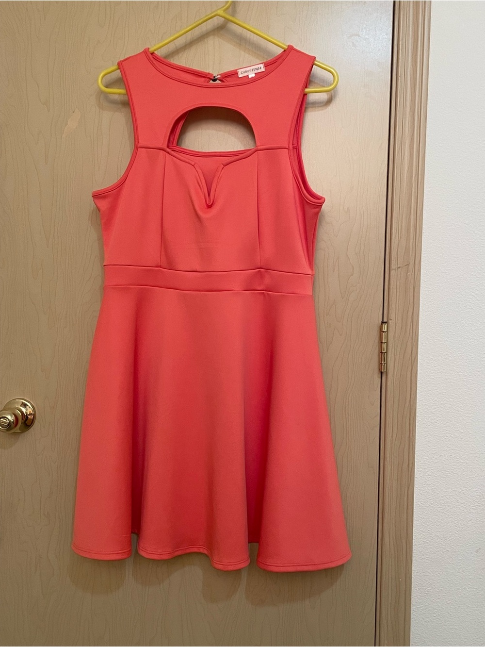 Cutout Coral Fit-&-Flare Mini Dress